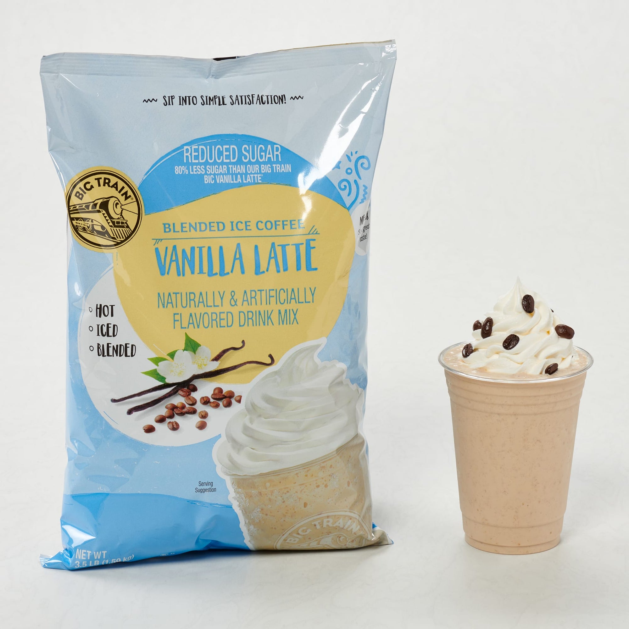 Reduced Sugar Vanilla Latte Blended Ice Coffee Beverage Mix