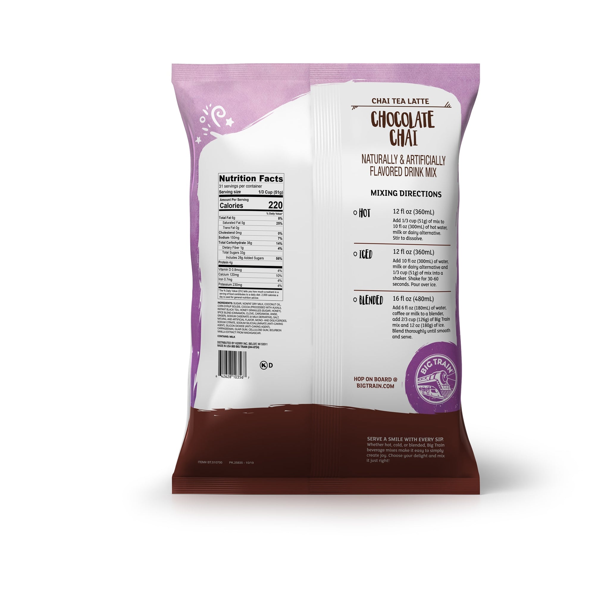 Chocolate Chai Tea Latte Beverage Mix