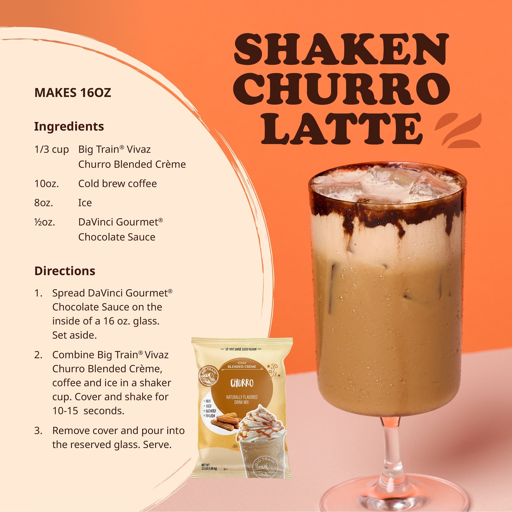 Vivaz Churro Blended Creme Beverage Mix