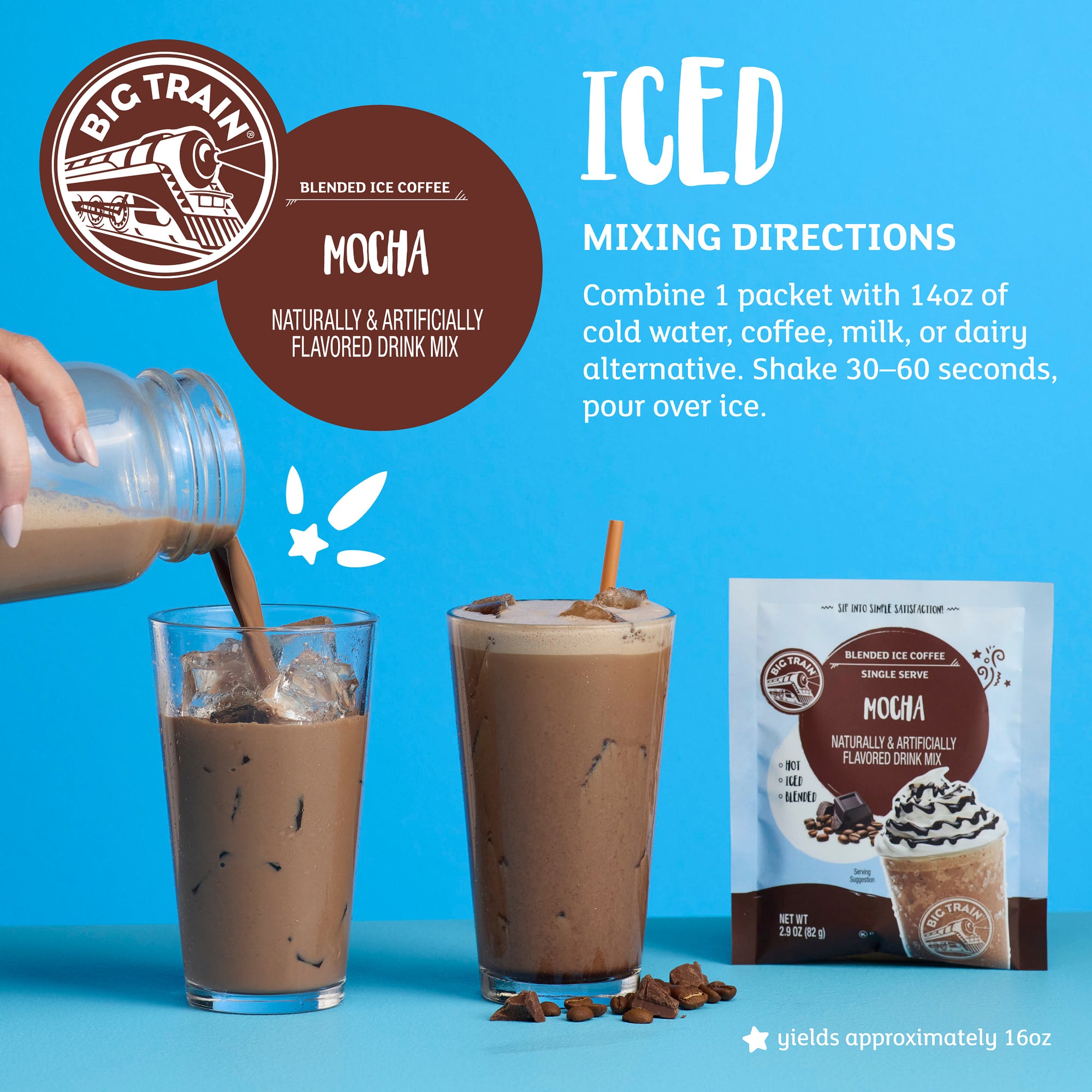 Mocha Blended Iced Coffee Beverage Mix Sachet