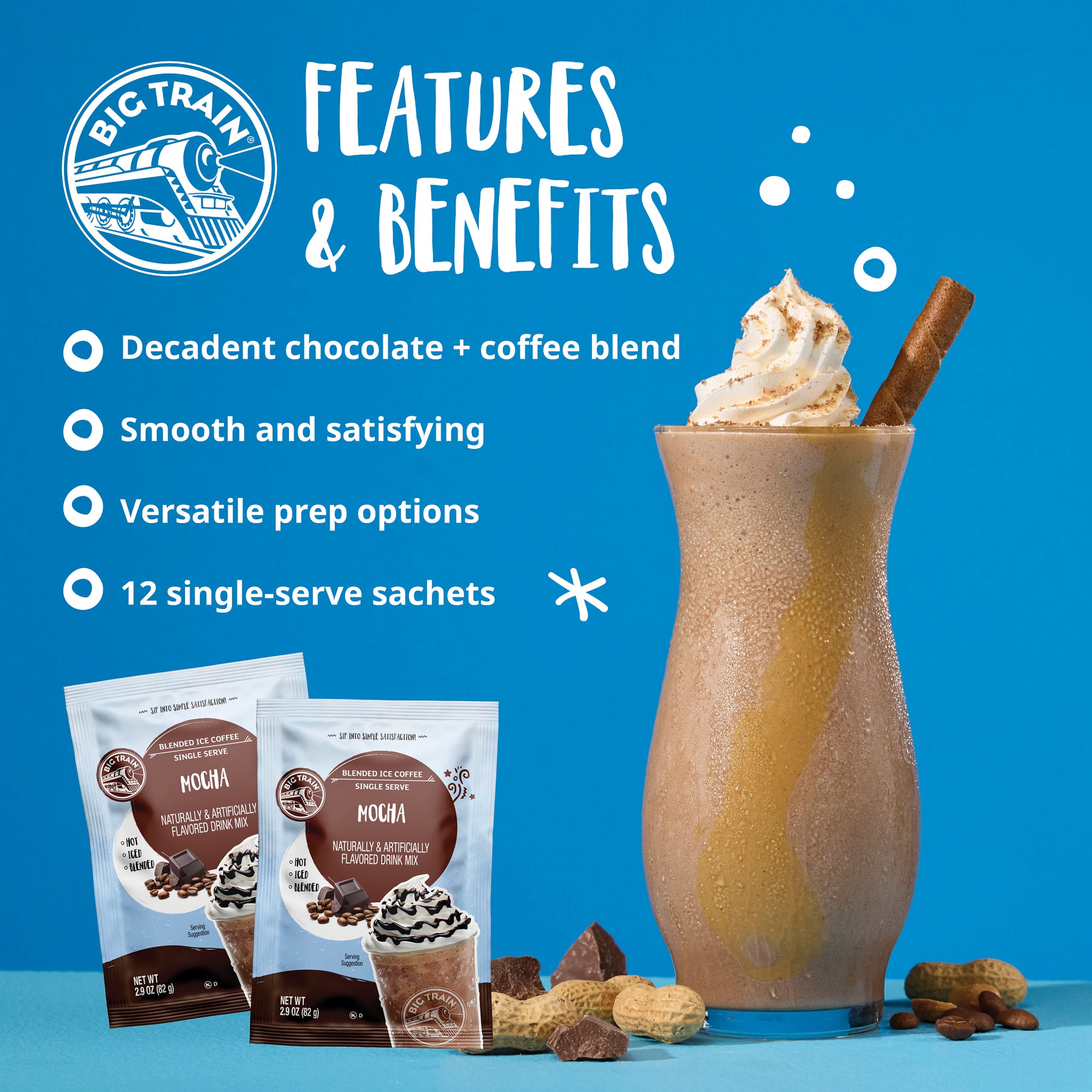Mocha Blended Iced Coffee Beverage Mix Sachet