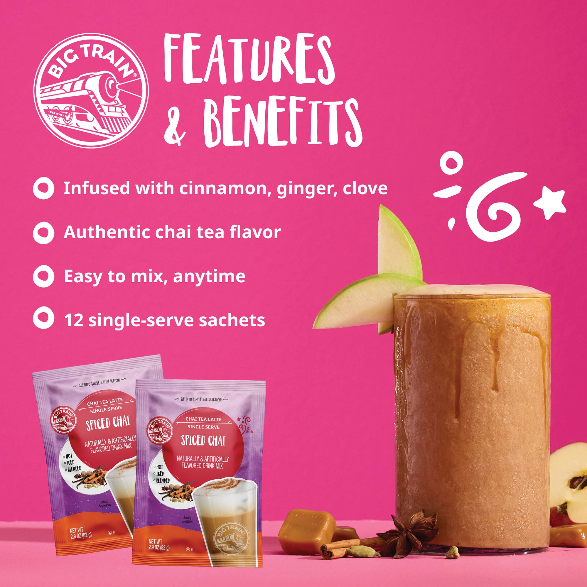 Spiced Chai Tea Latte Beverage Mix Sachet