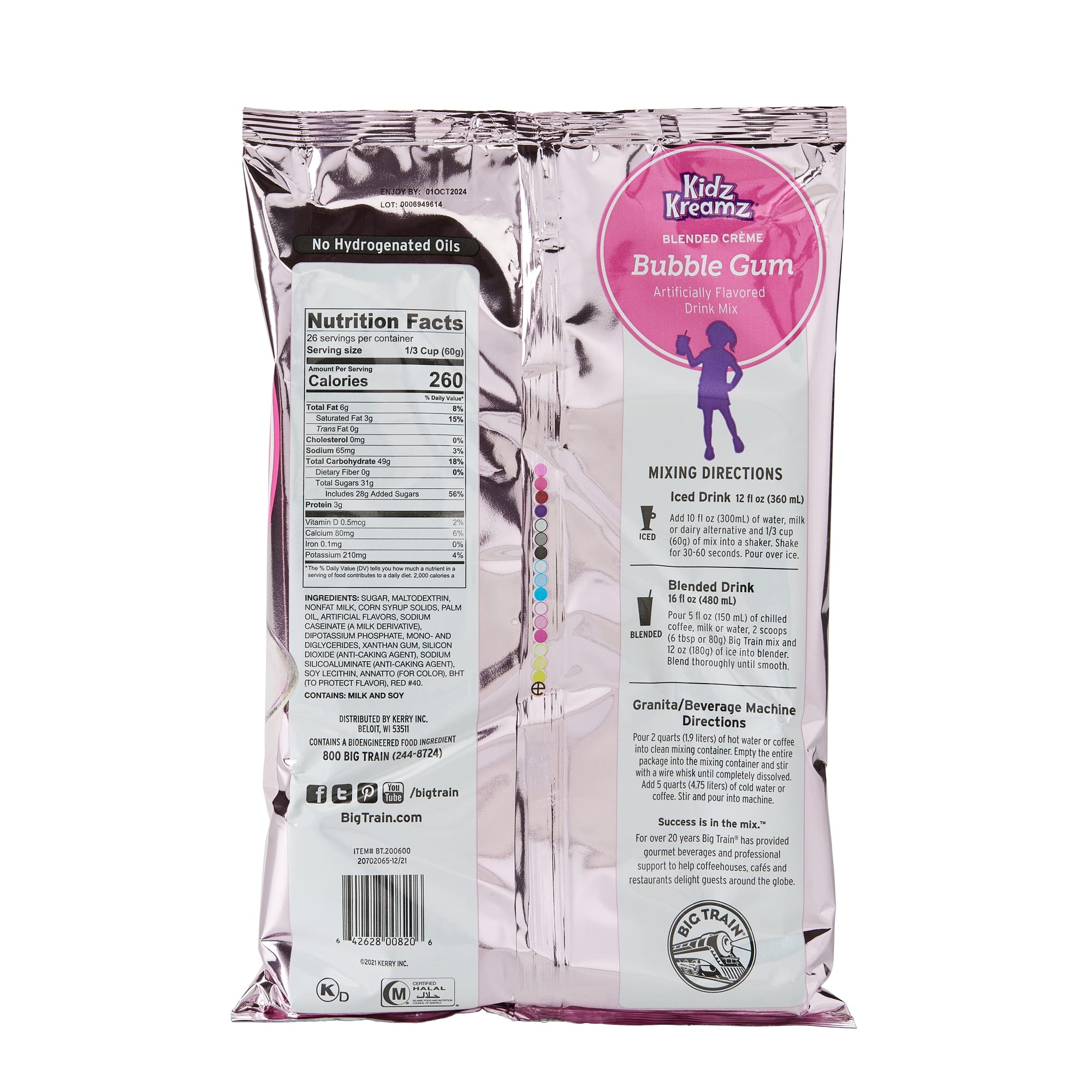 Kidz Kreamz Bubble Gum Blended Beverage Mix