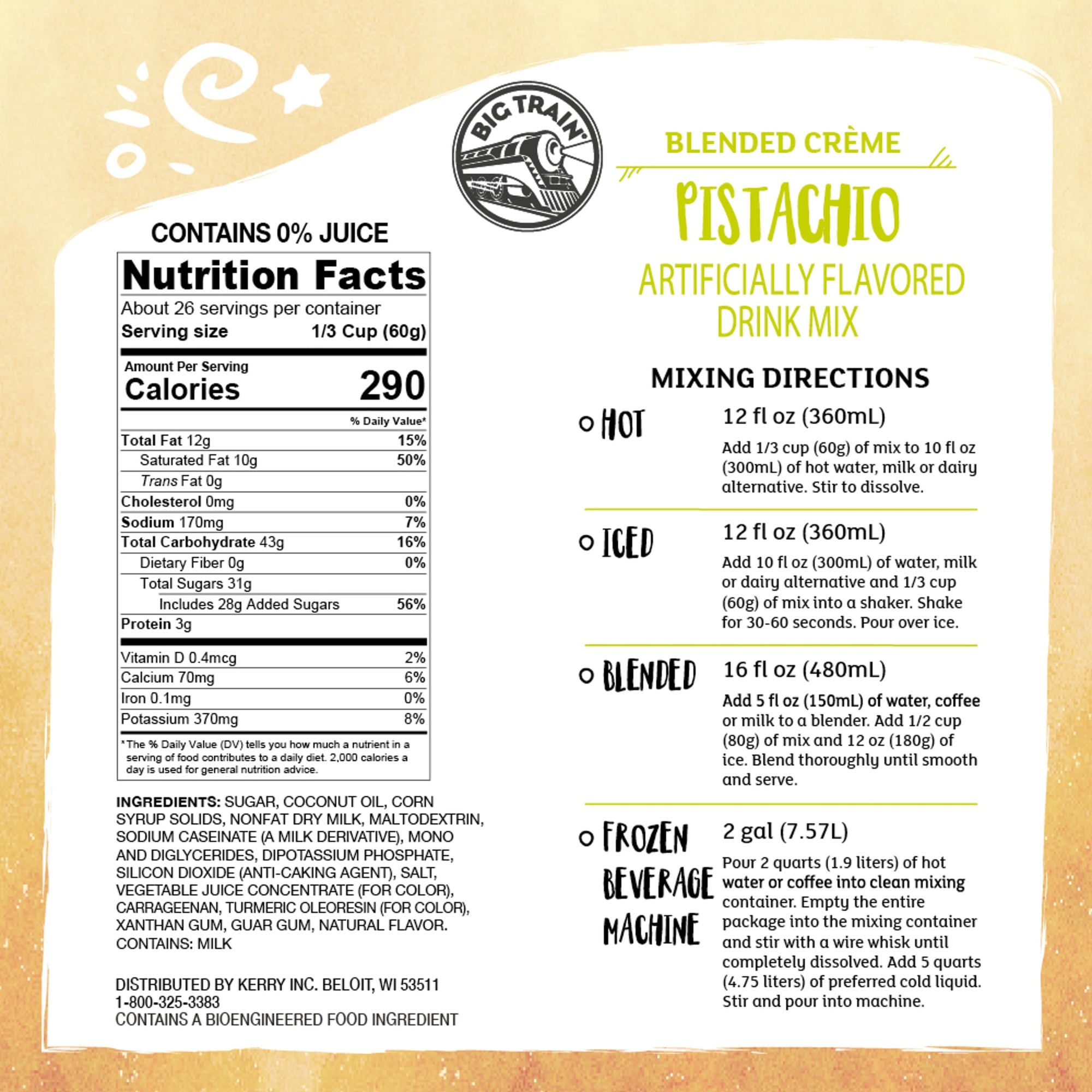 Pistachio Blended Creme Beverage Mix