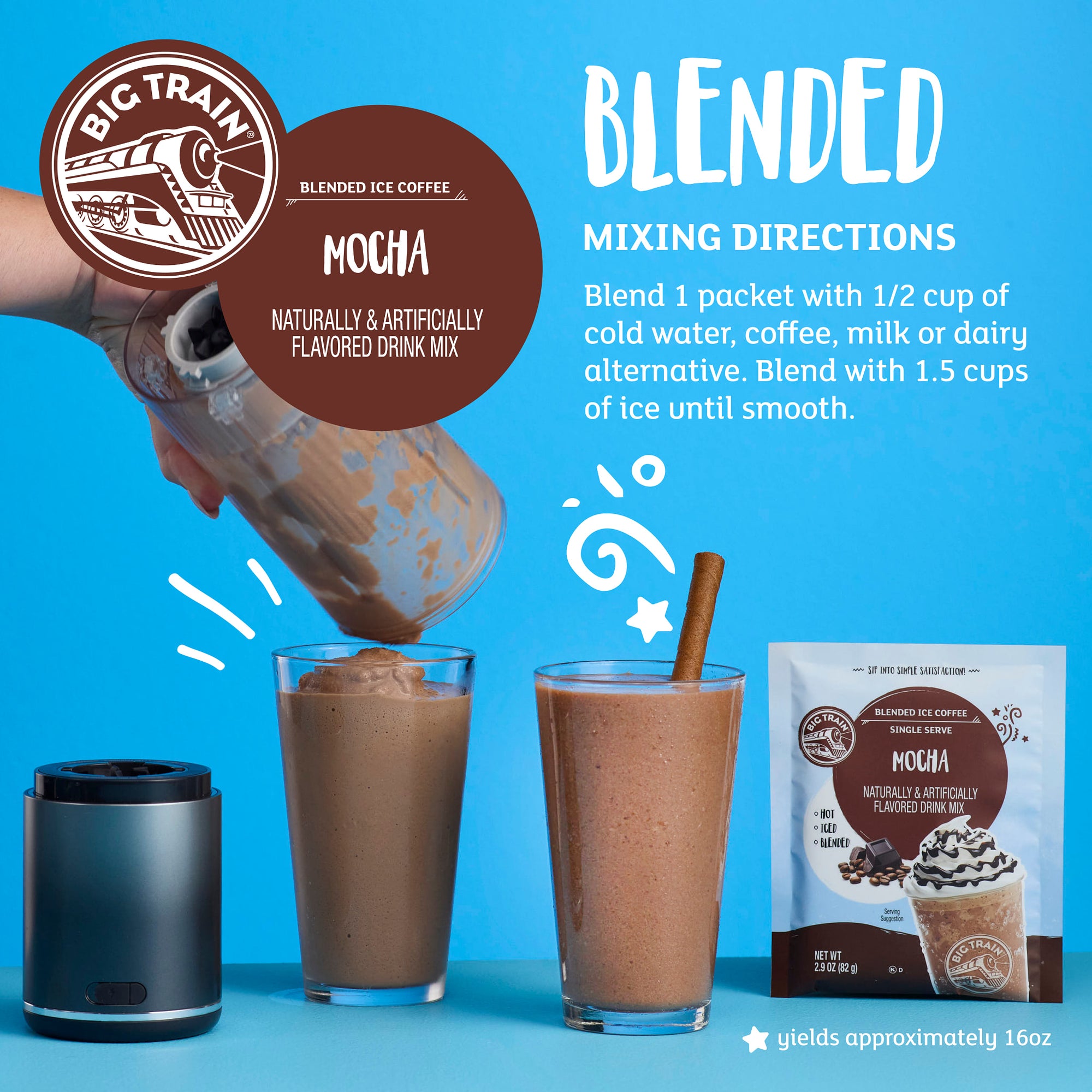 Mocha Blended Iced Coffee Beverage Mix Sachet